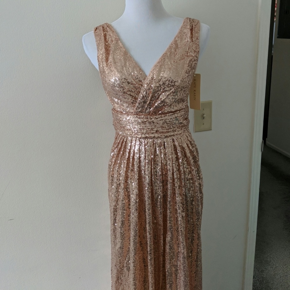 Rose Gold Sequin Dress Floor length bridesmaid